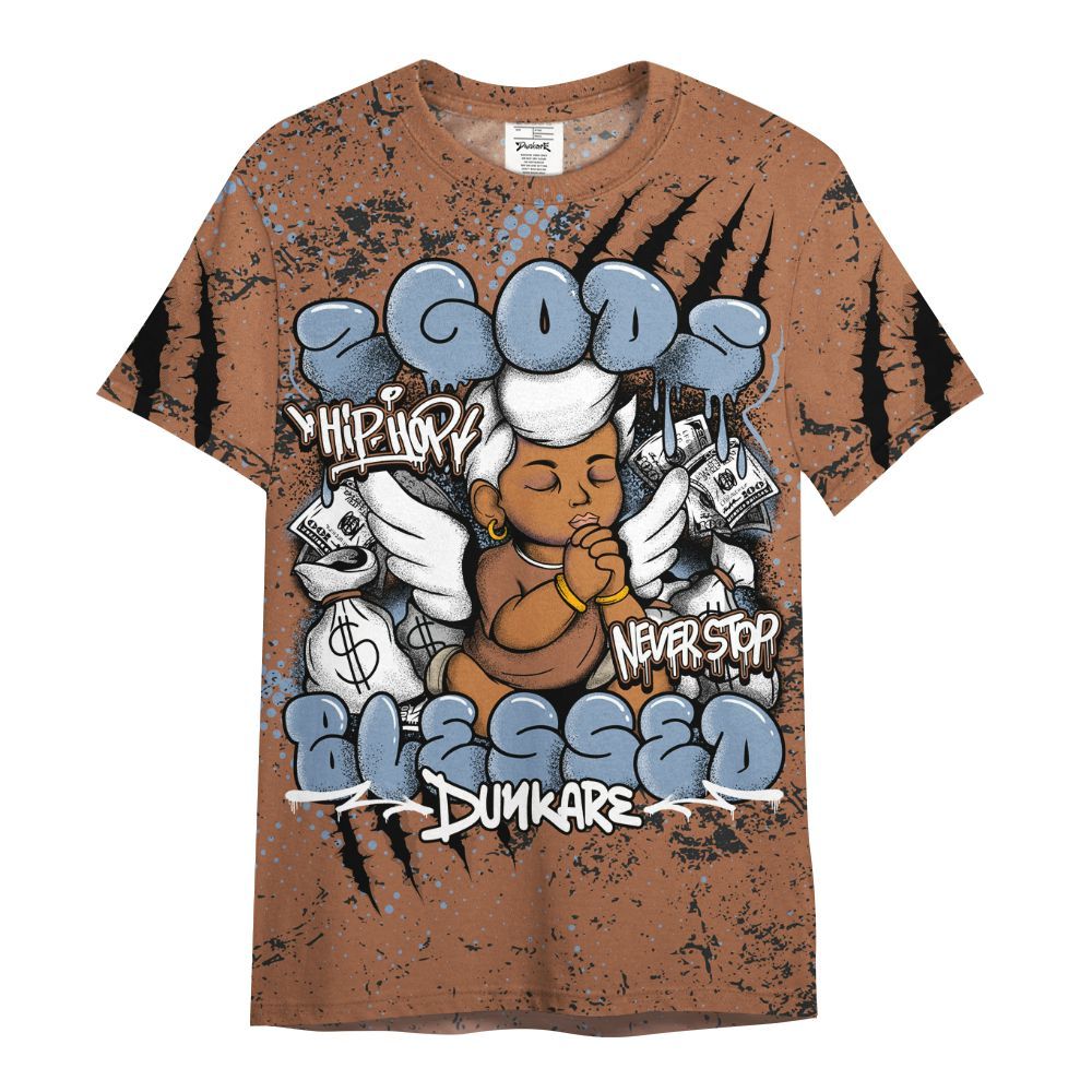 Shirt To Match Air Foamposite Metallic Copper - God Blessed All Over Print