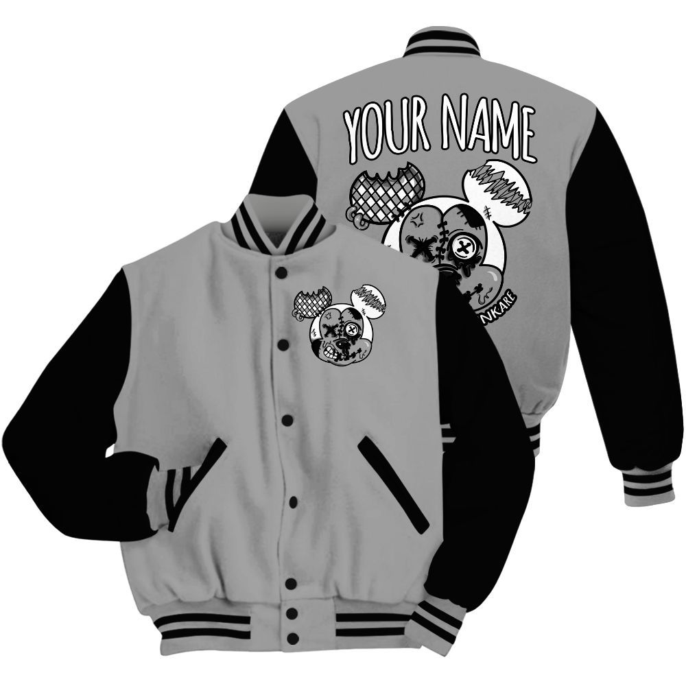 Varsity Jacket To Match Black Wolf Grey 12s - Custom Name Got Em Drip All Over Print