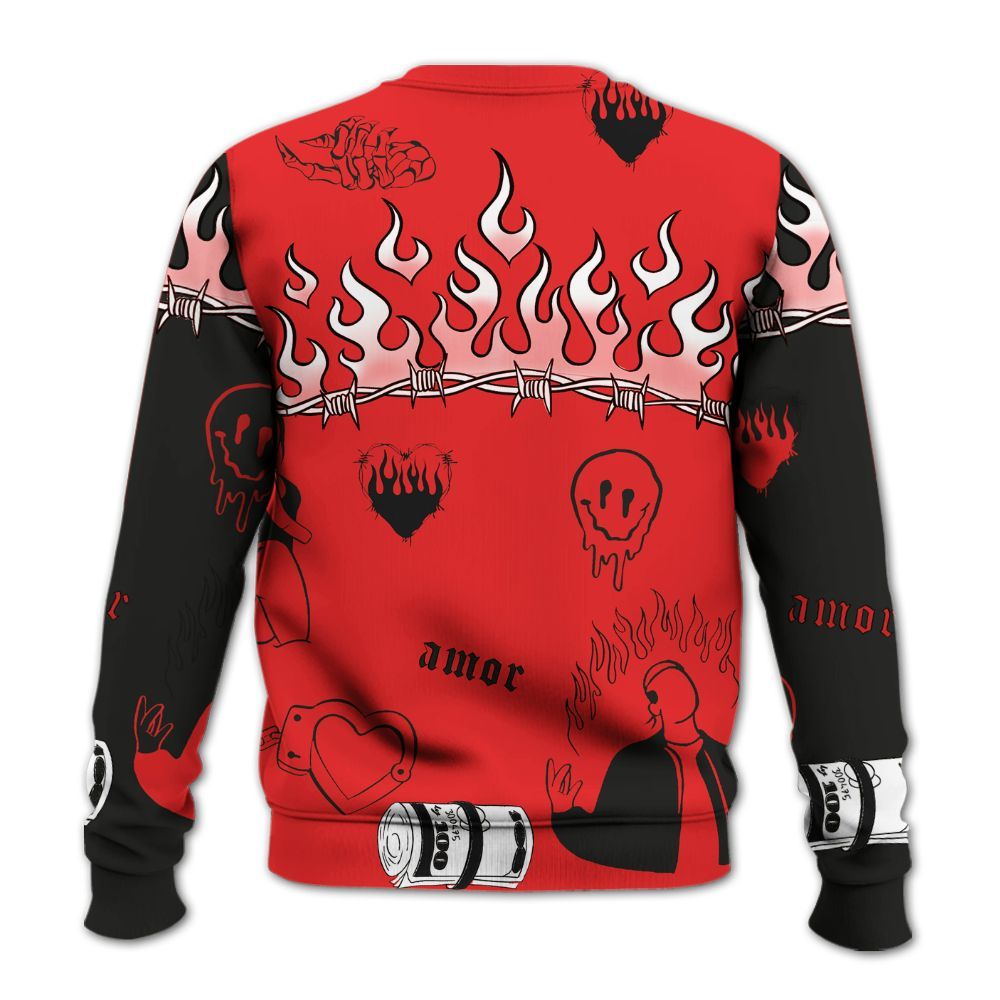 Sweatshirt To Match Red Thunder 4s - Snake Trust No One All Over Print