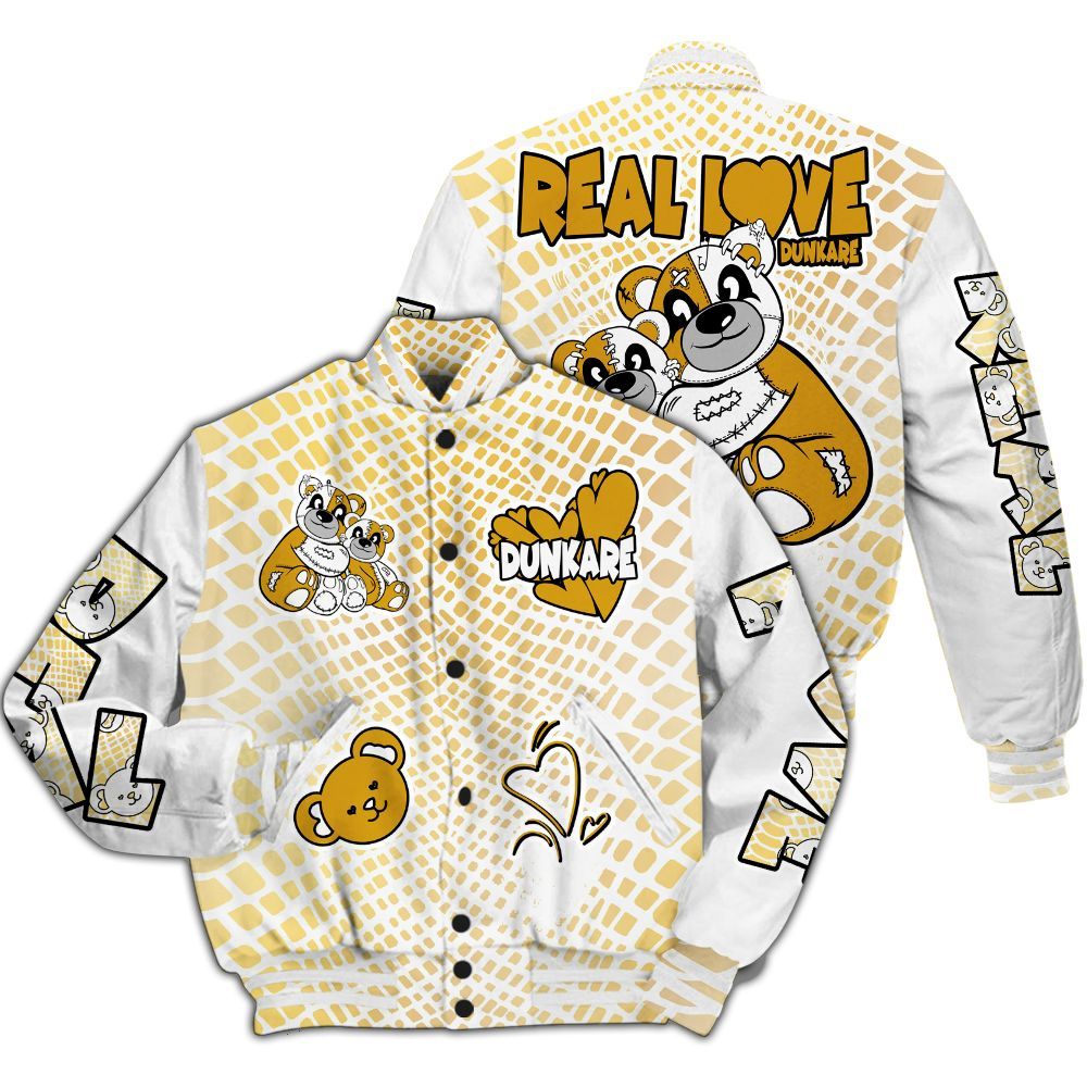Varsity Jacket To Match Low Yellow Python 11s - Sincere Fondness Bear All Over Print