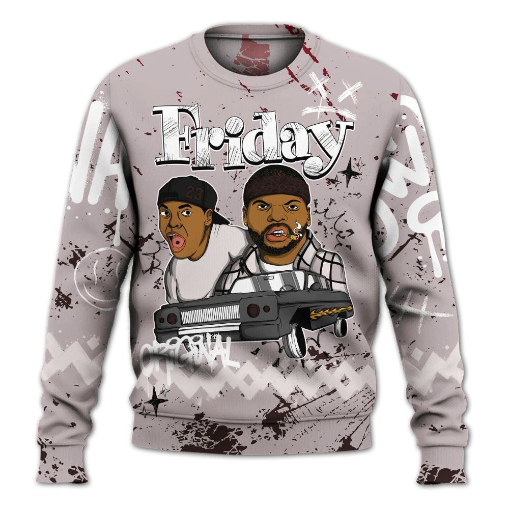 Sweatshirt To Match AMM Air Smokey Mauve 6s - Friday Sneaker Crayon All Over Print