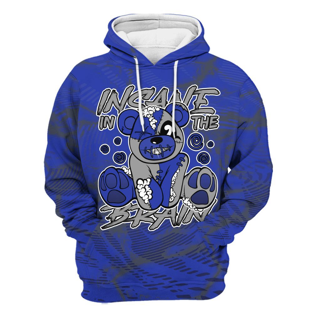Hoodie To Match Air Max Plus Black Racer Blue - Insanes Bear Fume All Over Print