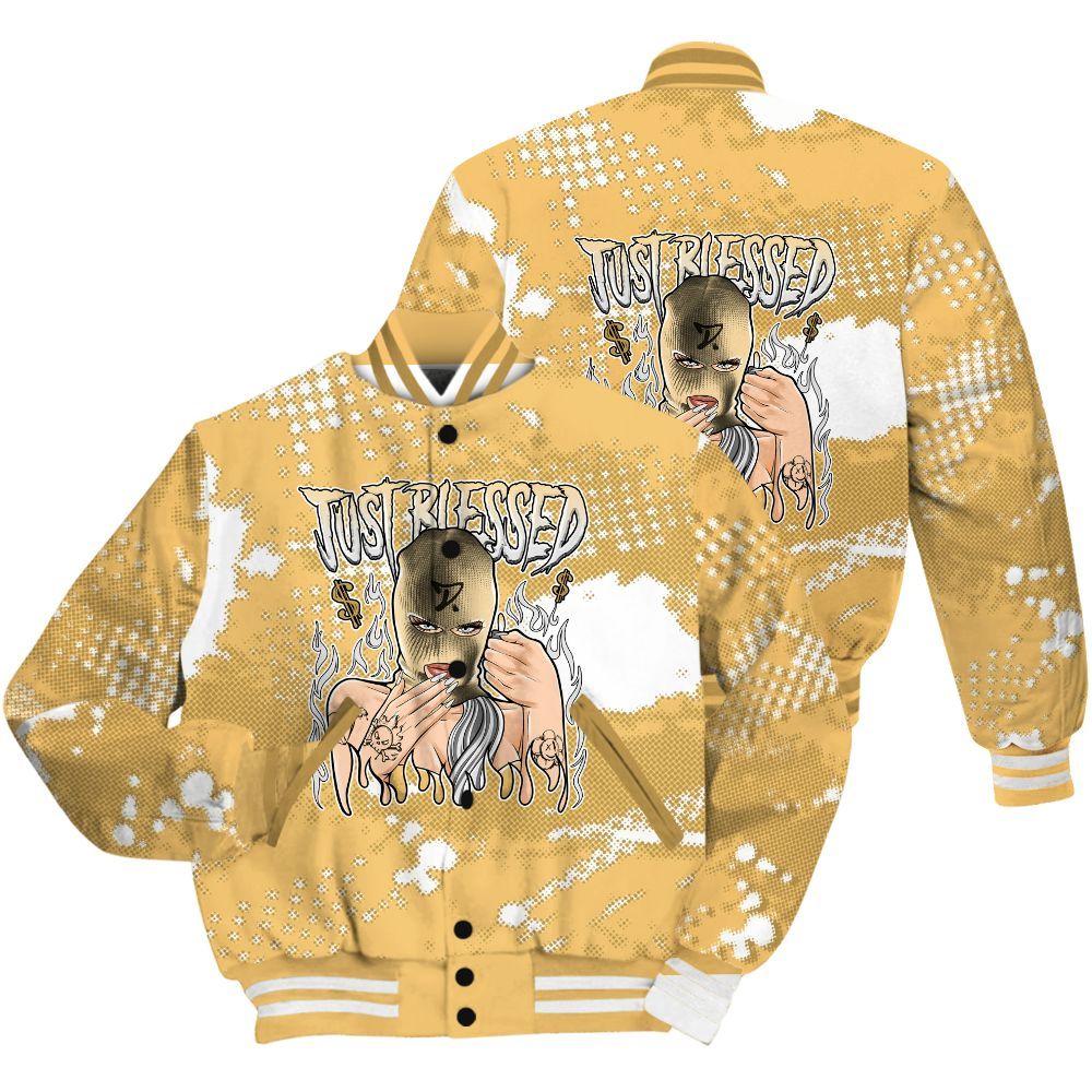 Varsity Jacket To Match Craft Paris 6s Shirt - Blessed!! Smoke Dot All Over Print