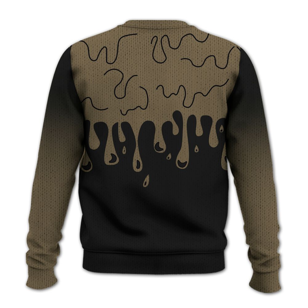 Knitted Sweater To Match Olive 9s - Snake Trust No One Drip