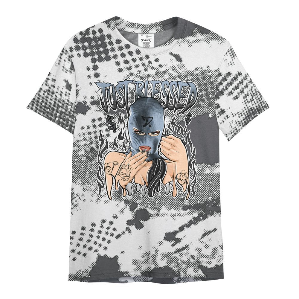 Shirt To Match Reverse Black White 6s - Blessed!! Smoke Dot All Over Print