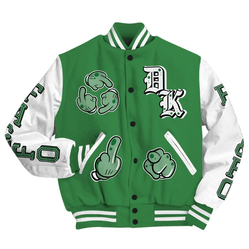 Varsity Jacket To Match Lucky Green 1s - F Around Find Out Graphic All Over Print