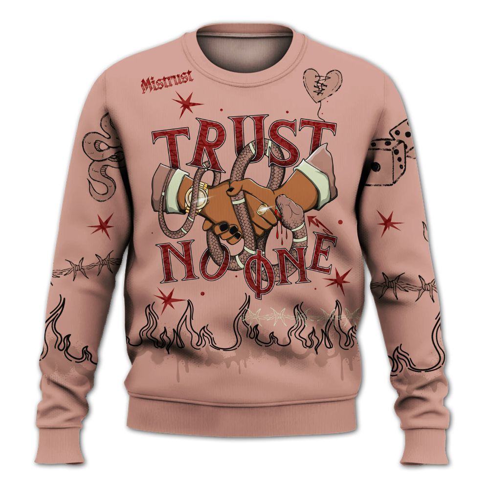 Sweatshirt To Match Valentines Day 3s - Trust No One Snake-Bite Doodle Crayon All Over Print