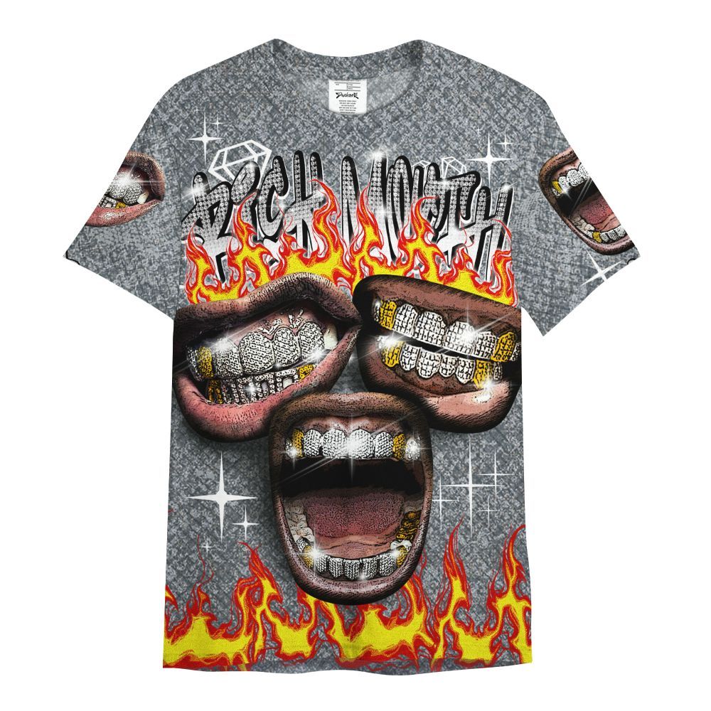 Shirt To Match Low CNY Year Of The Snake 11s - Rich Mouth Fire Rap Retro 90s All Over Print
