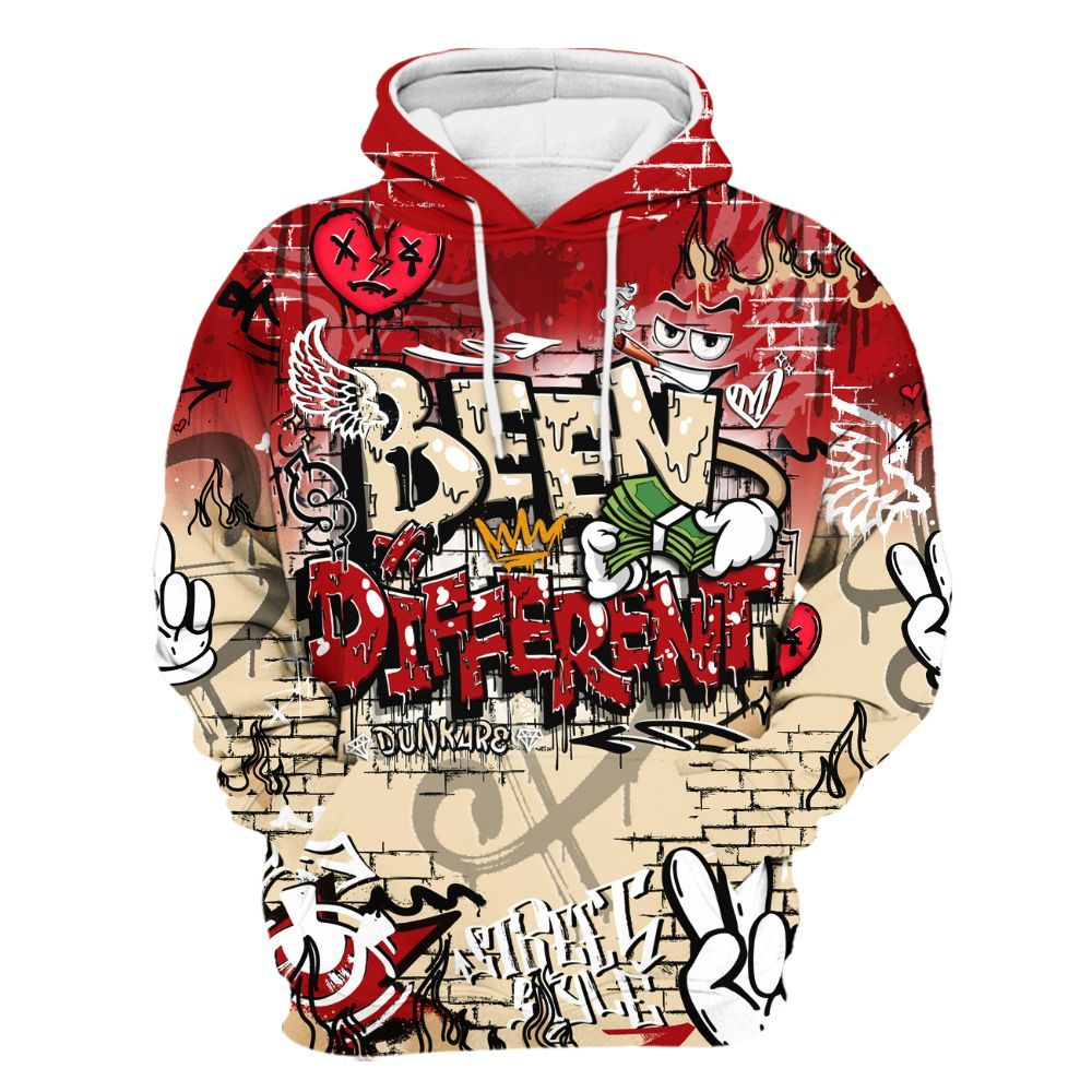 Hoodie To Match Dunk Low Strawberry Waffle - Been Dif2erent Drip Graffiti All Over Print