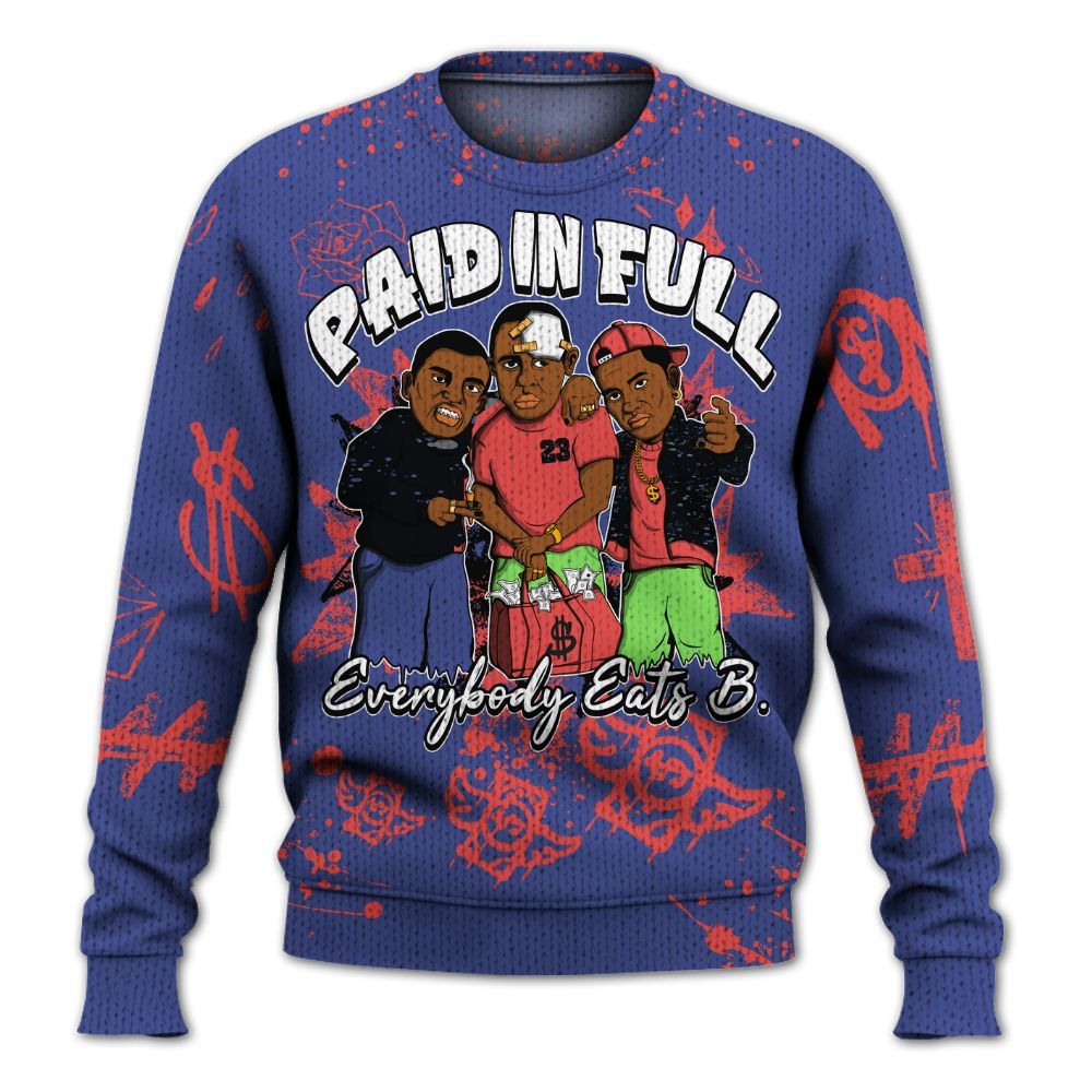 Knitted Sweater To Match KD 4 Nerf - Everybody Paid In Full Crayon