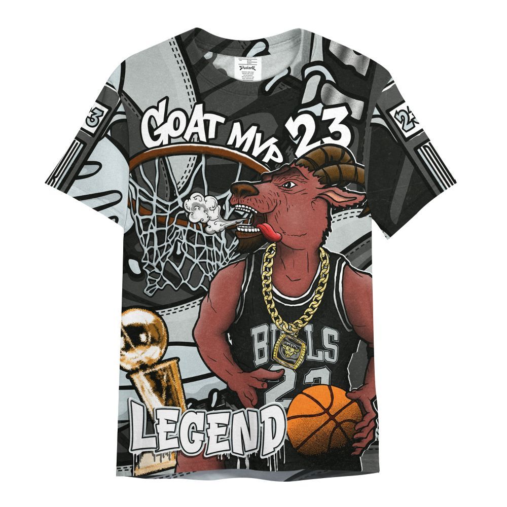 Shirt To Match Black Wolf Grey 12s - 23 Goat JD 12s All Over Print