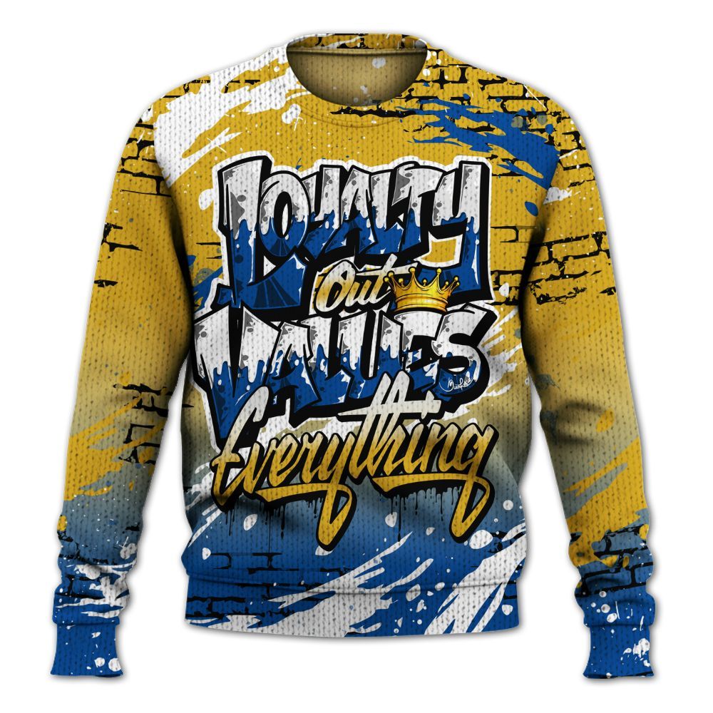 Knitted Sweater To Match High Laney 1s - Values Of Loyalty Drip