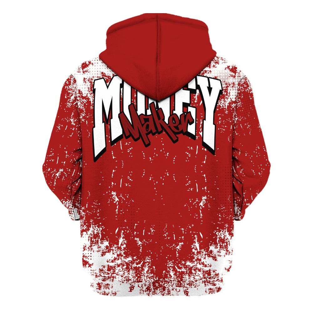 Hoodie To Match Red Taxi 12s - Move In Silence Money Street Retro All Over Print