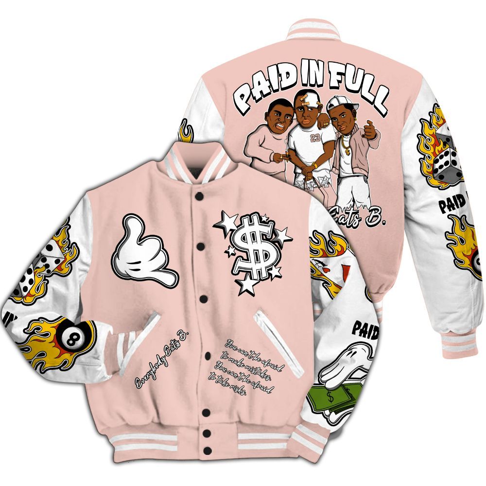 Varsity Jacket To Match Low Legend Pink 11s - Everybody Paid In Full Graphic All Over Print