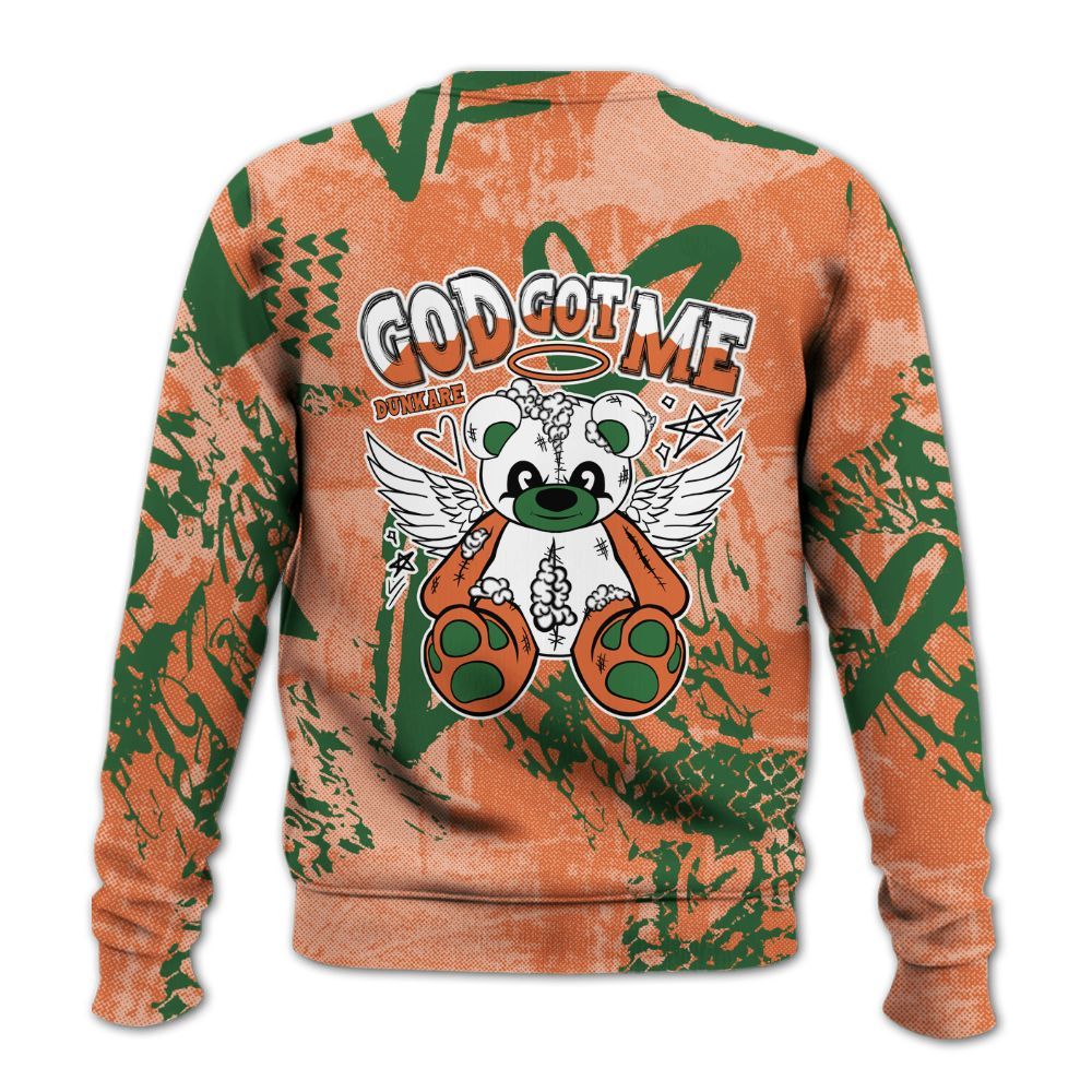 Sweatshirt To Match Low Miami 5s - Gods Guides Me Bear Heart Grunge All Over Print