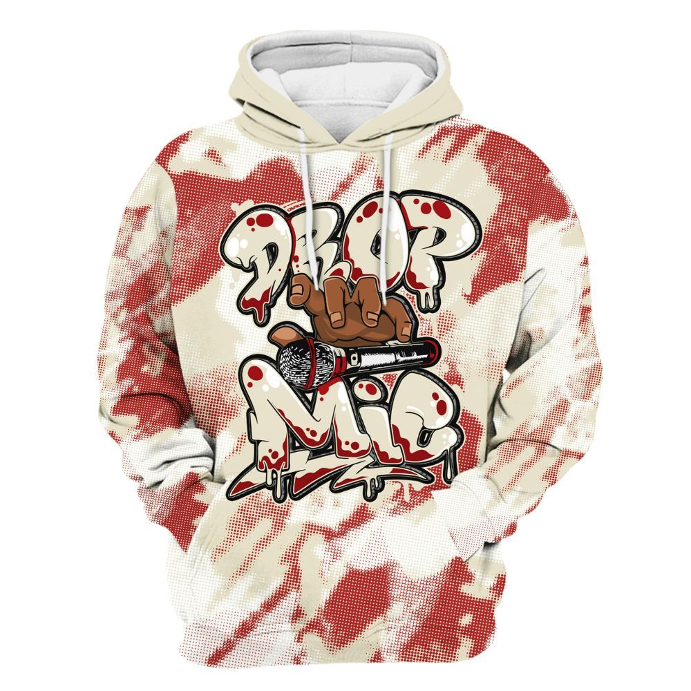 Hoodie To Match Cement Grey 3s - Drop Mic Abstract All Over Print