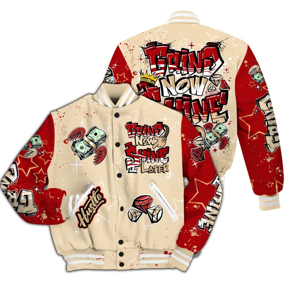 Varsity Jacket To Match Dunk Low Strawberry Waffle - Grind2 Shine Later All Over Print