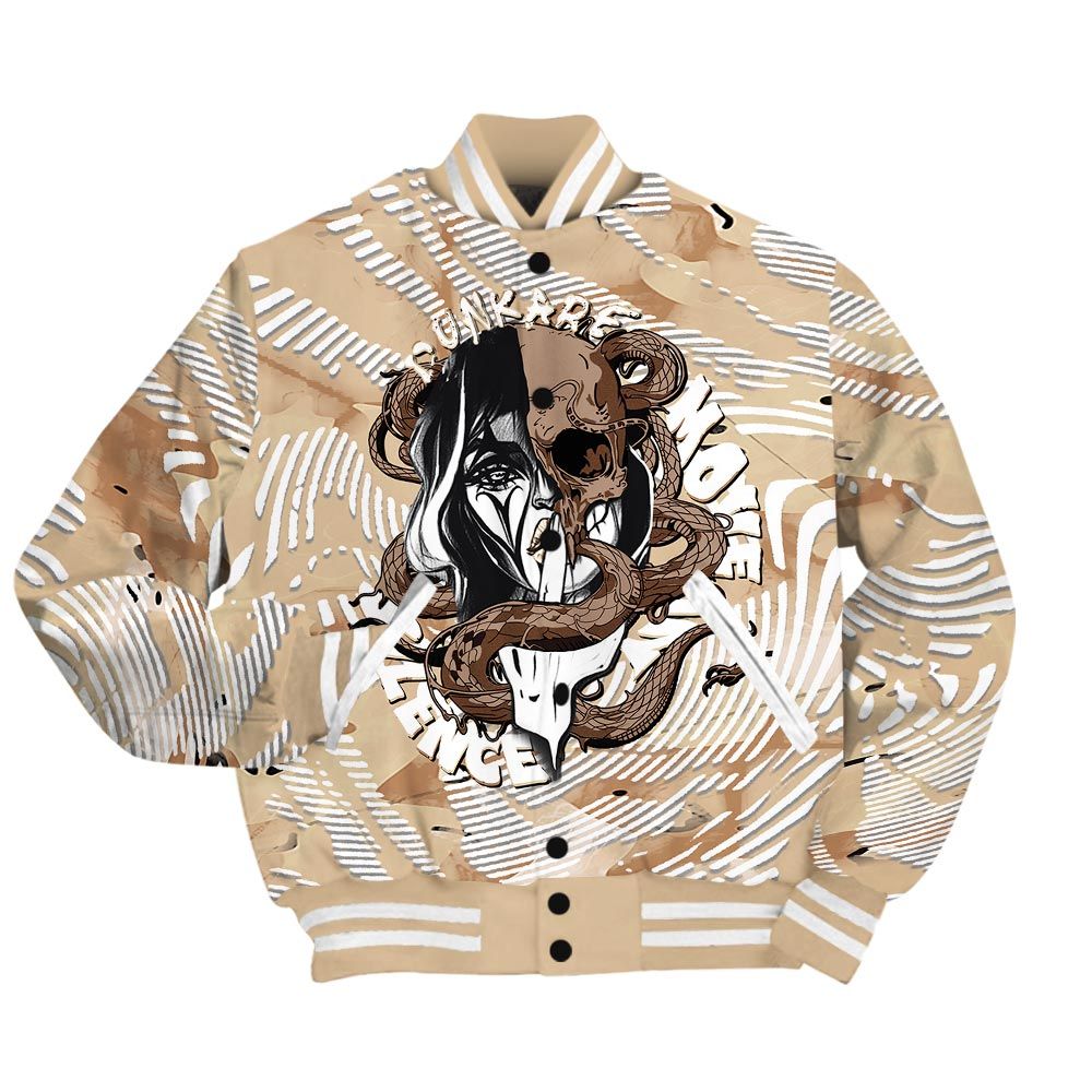 Varsity Jacket To Match Desert Camo 3s - Move In Silence Fume Varsity Jacket Unisex
