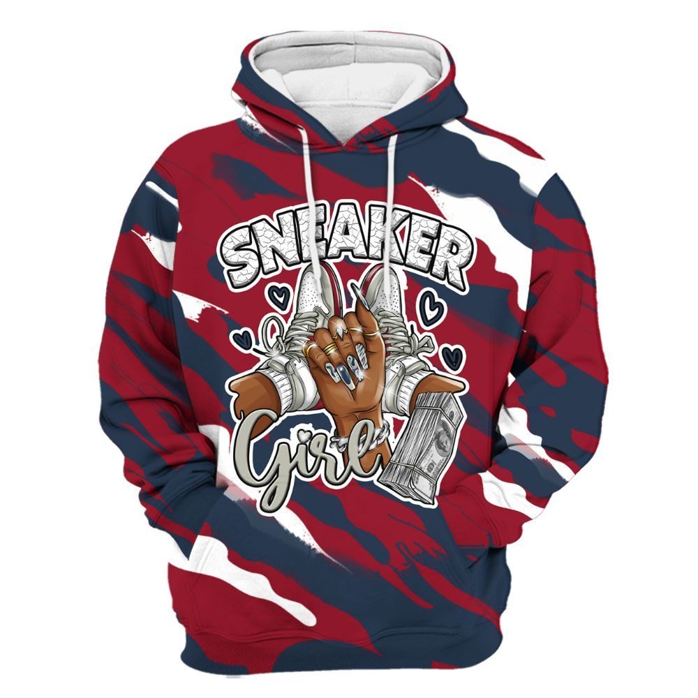 Hoodie To Match White Midnight Navy 6s - Sneakerz Girlz Colored All Over Print