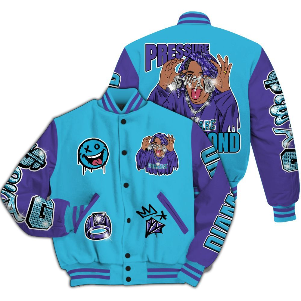 Varsity Jacket To Match Retro Aqua 6s - Pressures Makes Varsity Jacket To Match All Over Print