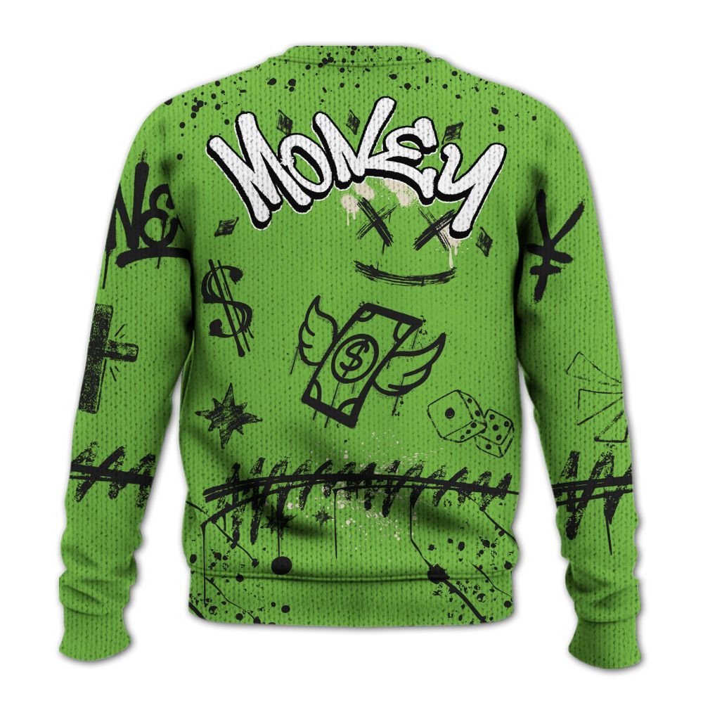 Knitted Sweater To Match Air Max Waffle SP Action Green - Everybody Paid In Full Crayon