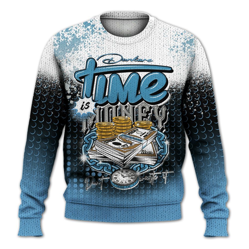 Knitted Sweater To Match SB Dunk Low University Blue - Halftone Time Is Money