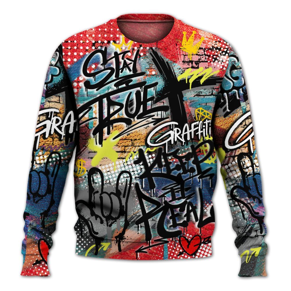 Sweatshirt To Match Kobe 8 What The - True It Real Graffiti Streetwear All Over Print