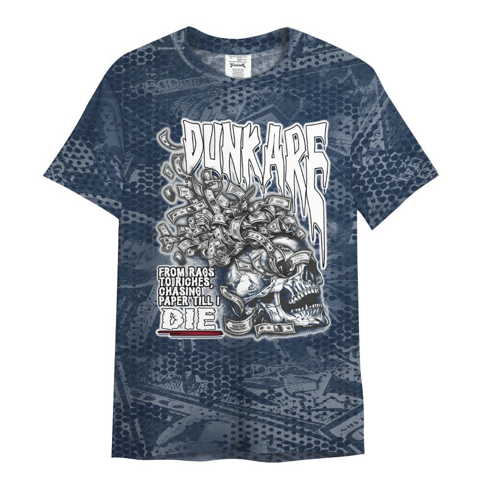 Shirt To Match White Midnight Navy 6s - From Rags To Riches All Over Print