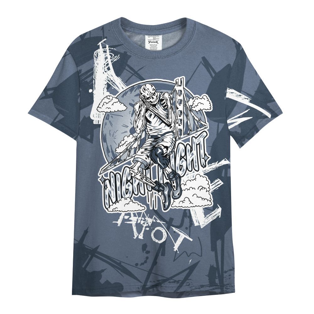 Shirt To Match Low Diffused Blue 11s - Seeya Skeleton Messyz All Over Print