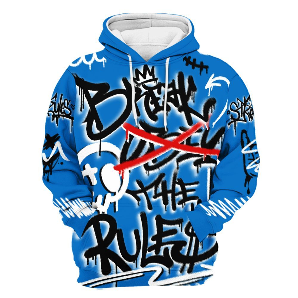 Hoodie To Match Low Game Royal 1s - Break Rules Streetwear All Over Print