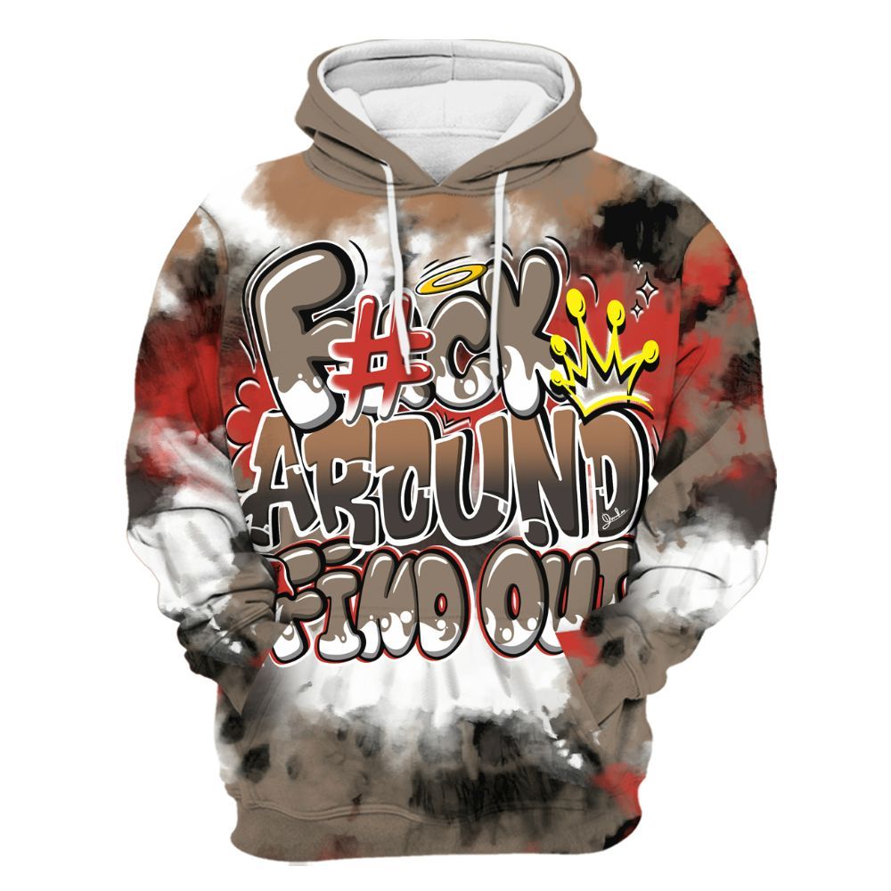 Hoodie To Match Air Max Rocky Distressed - Tie Dye FK Around Find Out All Over Print