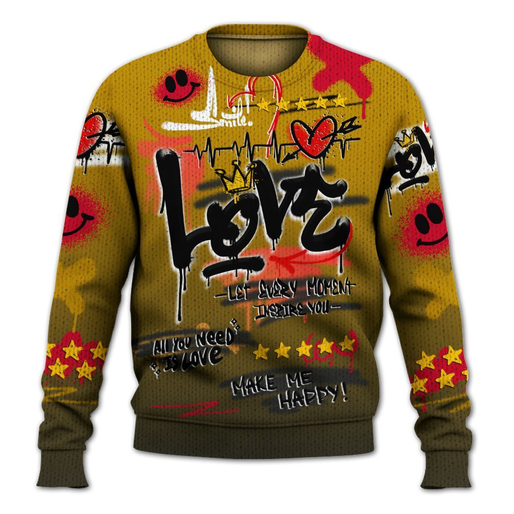 Sweater To Match Ja 3 Raptor - Happy Love Beats Graffiti Streetwear Graphic