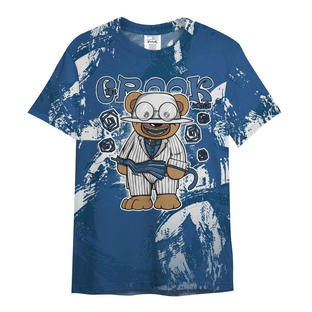 Shirt To Match High OG Midnight Navy 1s - Swindler Bear Circle Slpash All Over Print