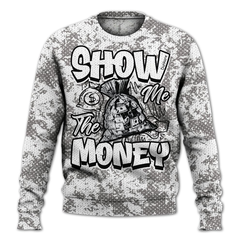 Knitted Sweater To Match Cool Grey 11s - Show Me The Money Retro
