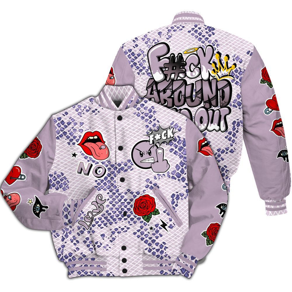 Varsity Jacket To Match Air Force 1 Low Purple Snake - FK Around Find Out All Over Print