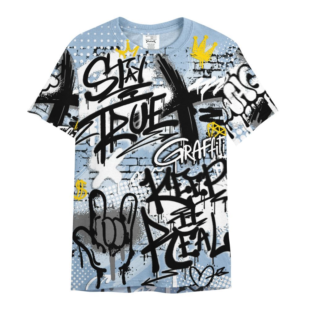 Shirt To Match High University Blue 1s - True It Real Graffiti Streetwear All Over Print