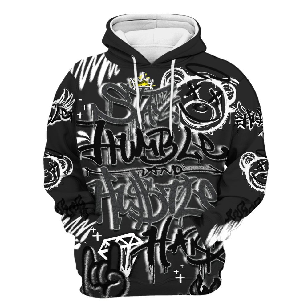 Hoodie To Match Black Cat 3s - Humble Drip Streetwear Graffity All Over Print