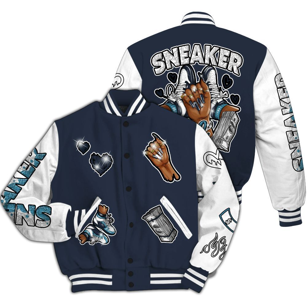 Varsity Jacket To Match Retro Obsidian 13s - Sneakerz Girlz All Over Print