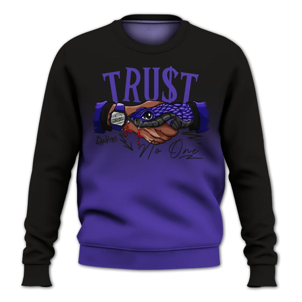 Sweatshirt To Match Field Purple 12s - Snake Trust No One Drip All Over Print