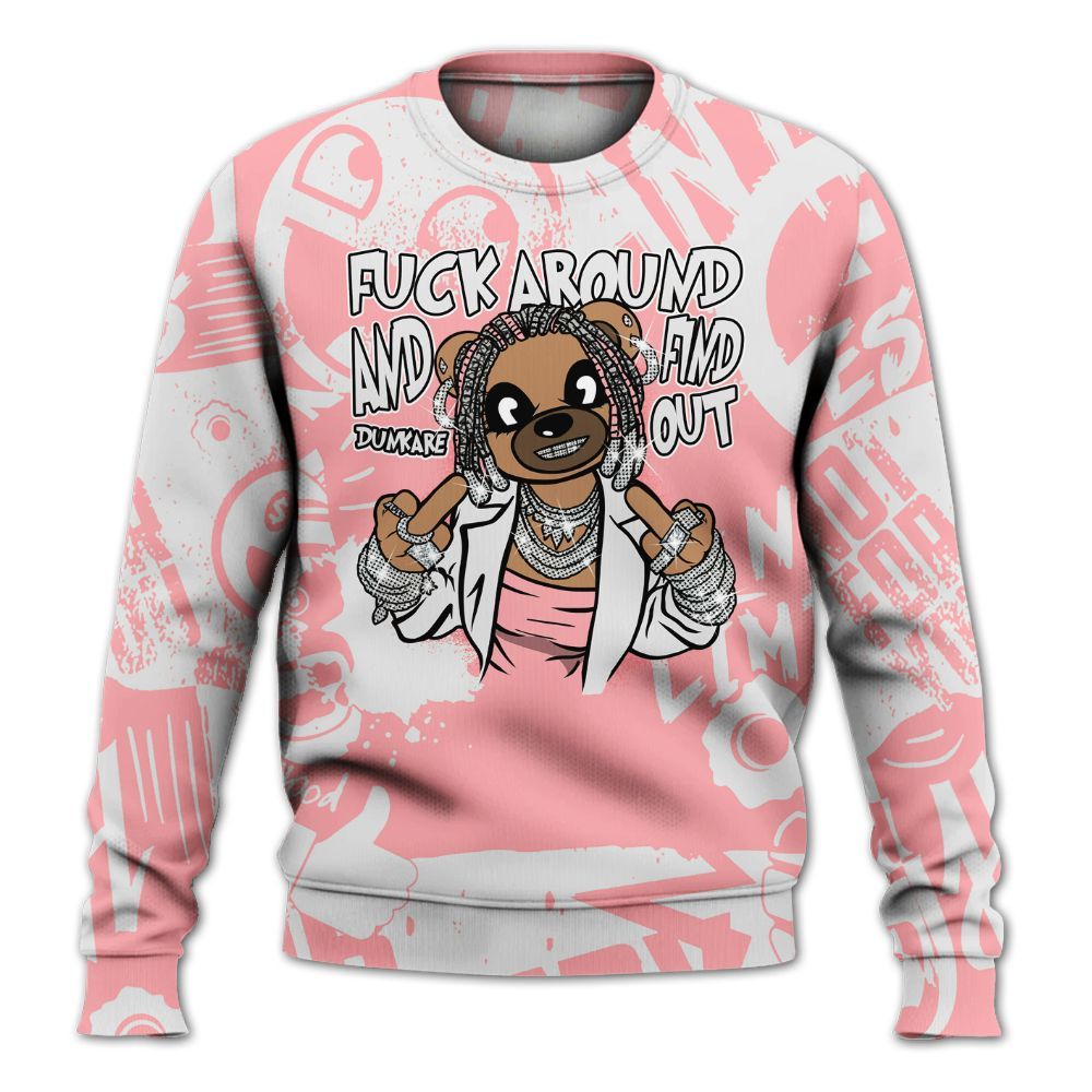 Sweatshirt To Match Retro Wings 3s - F#ck Around Bear Bear Monogram Graffiti All Over Print