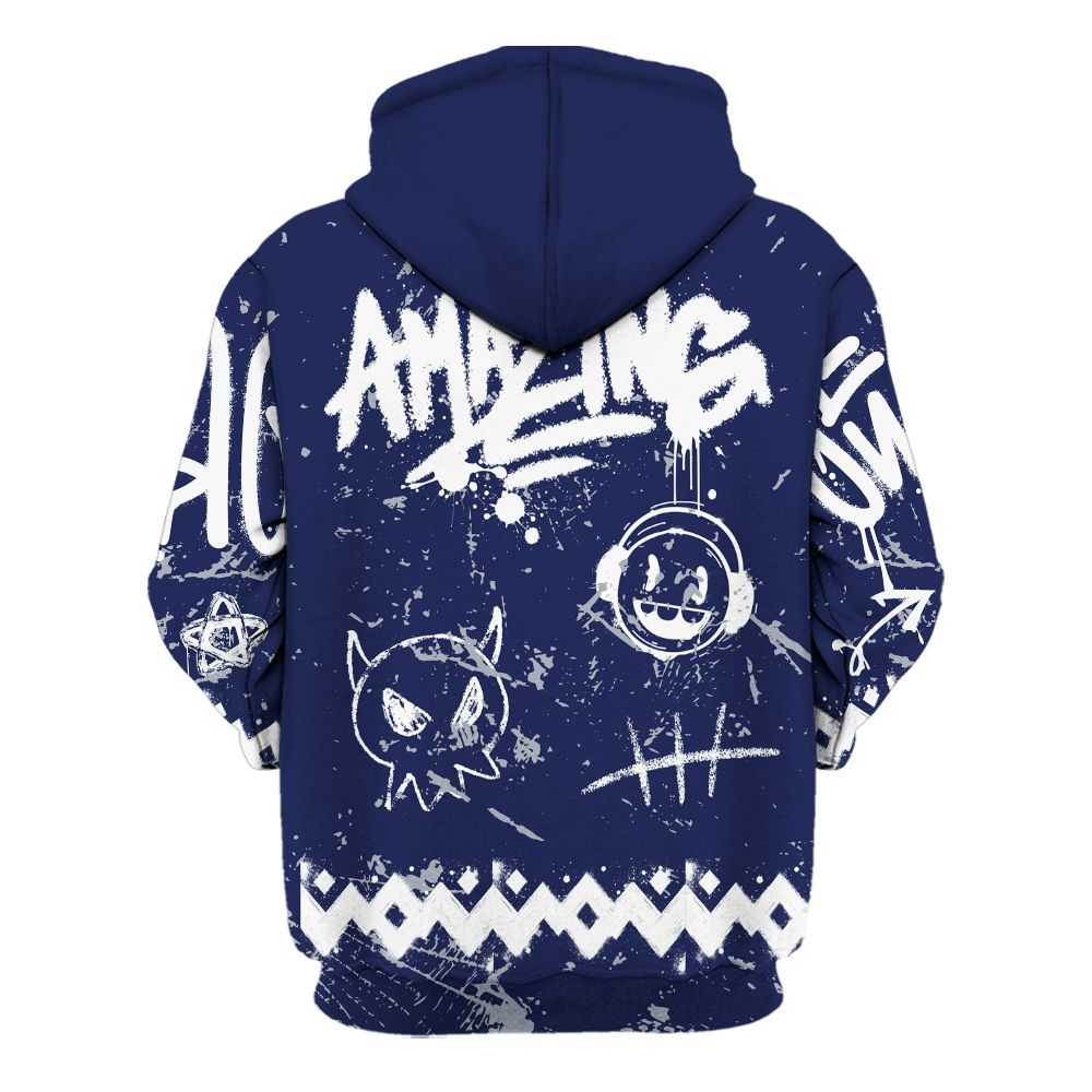 Hoodie To Match Midnight Navy 11s - Friday Sneaker Crayon All Over Print