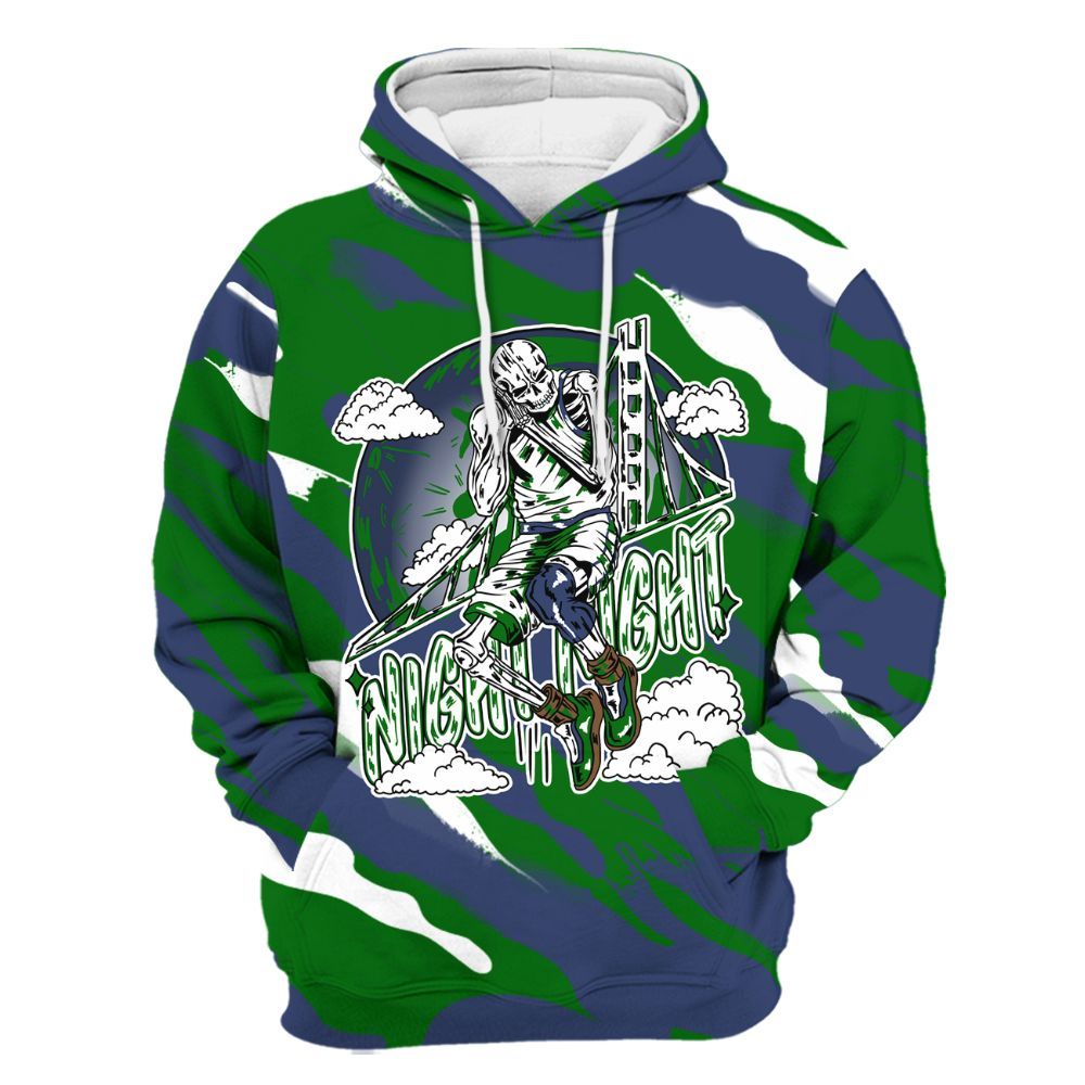 Hoodie To Match Midnight Navy 13s - Seeya Skeleton Colored All Over Print