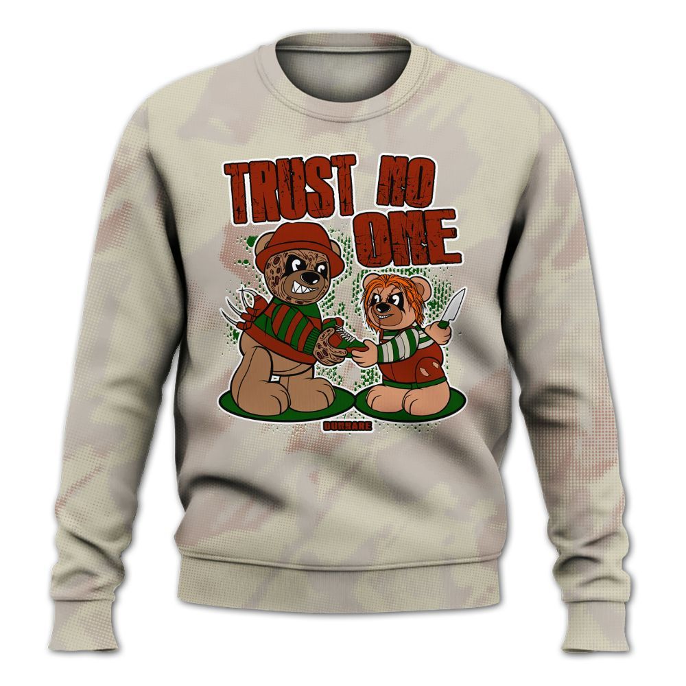 Sweatshirt To Match El Grito 5s - Trust No One Bear Abstract Halftone All Over Print