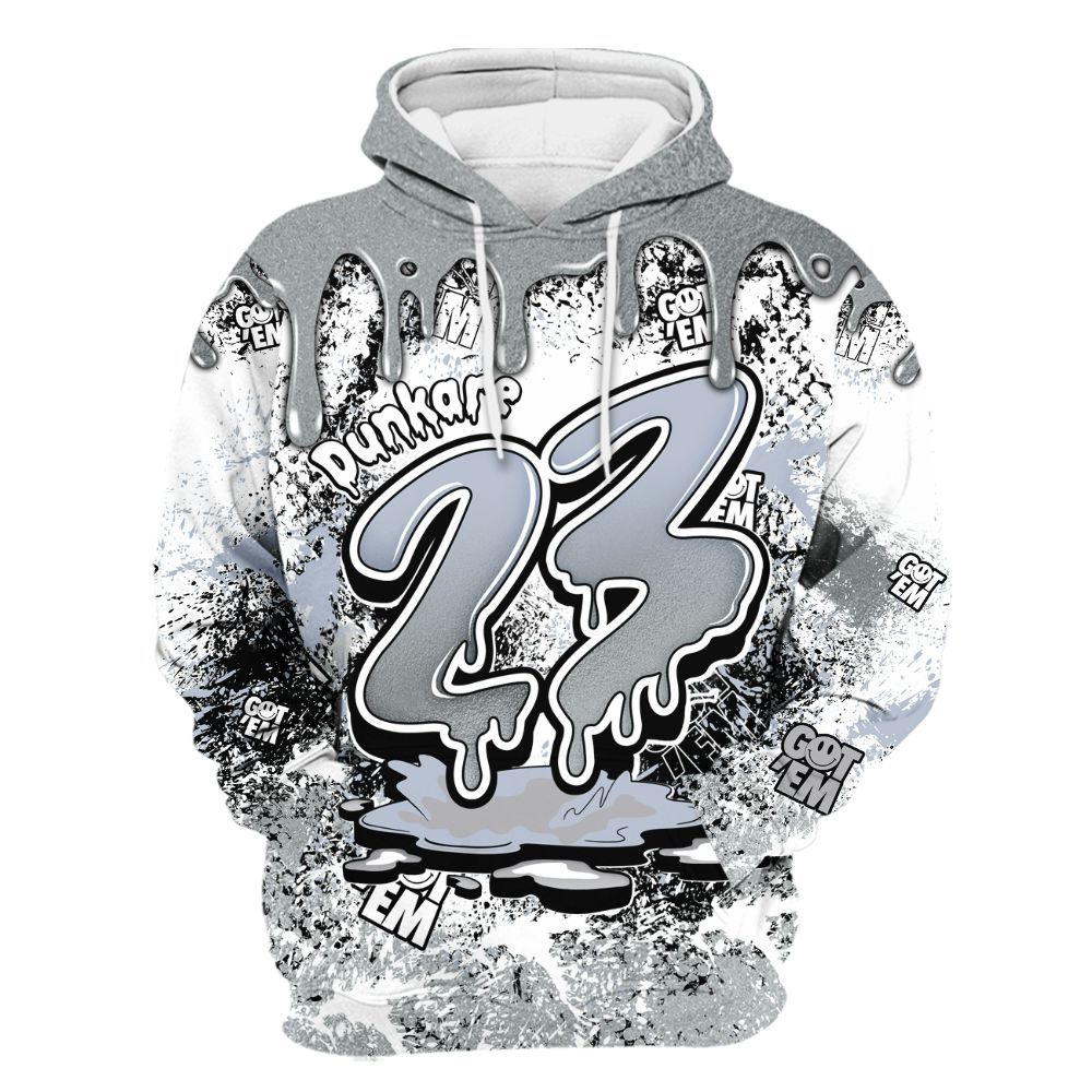 Hoodie To Match White Metallic 2026 5s - Dripping 23 Drip All Over Print