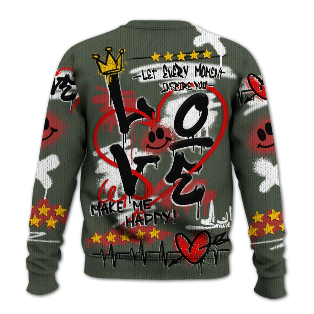 Sweater To Match Air Force 1 Low Year Of The Snake Shirt, Happy Love Beats Graffiti Streetwear Graphic