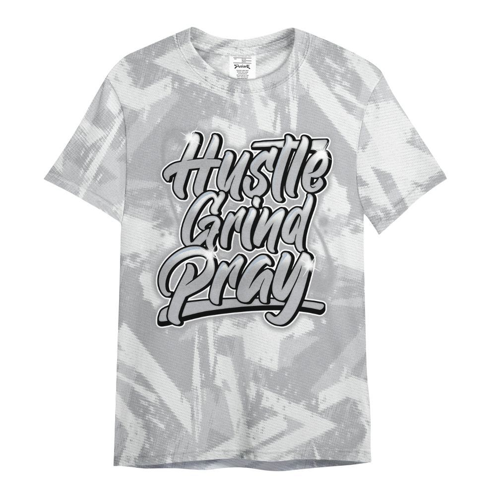 Shirt To Match Low OG Wolf Grey 1s - Hustles And Prayer Graphic Halftone All Over Print