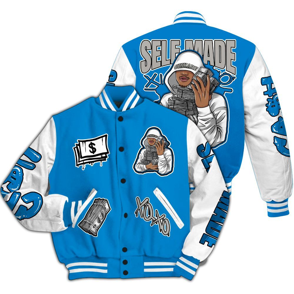 Varsity Jacket To Match Military Blue 4s - Selfmade Unique All Over Print