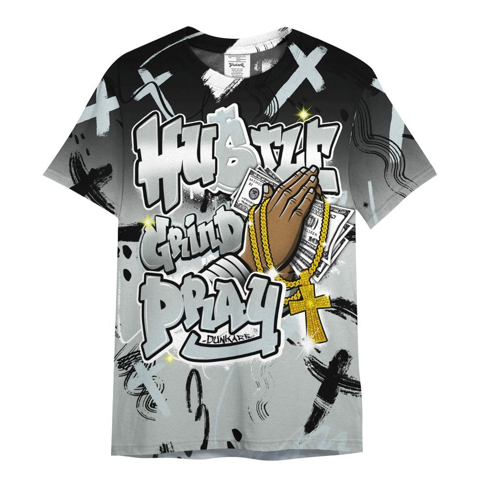 Shirt To Match Black Wolf Grey 12s - Money Hustle Grind Pray All Over Print