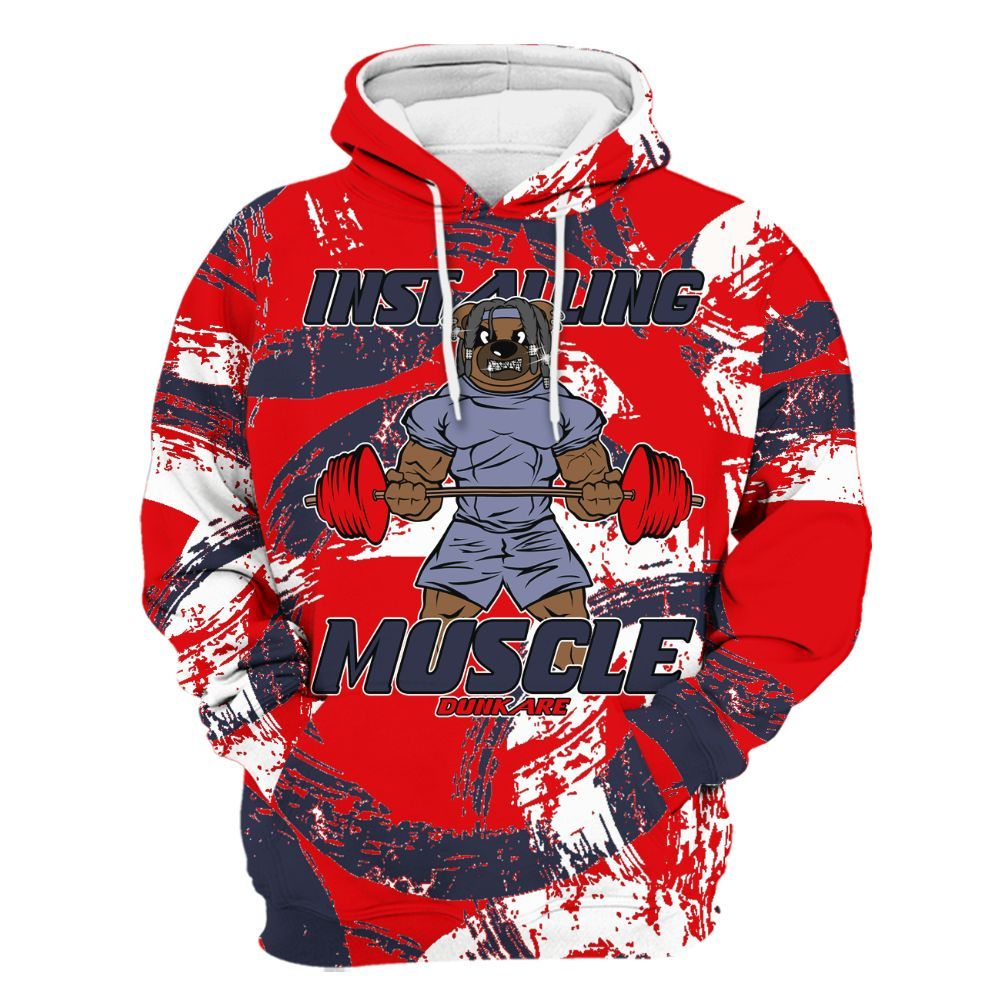 Hoodie To Match Low OG Howard Bison 1s - Installing Muscle Bear Circle Slpash All Over Print