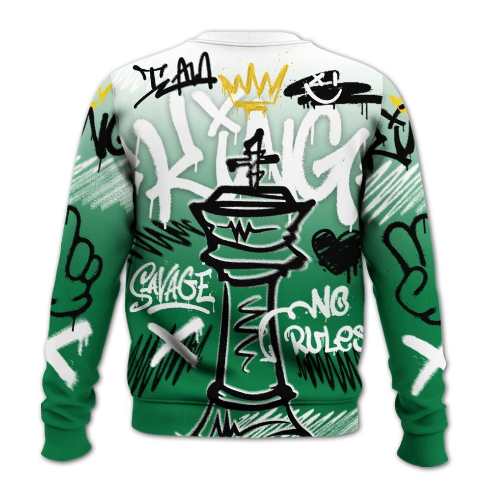 Sweatshirt To Match Pine Green 13s - Street King Chess Streetwear All Over Print